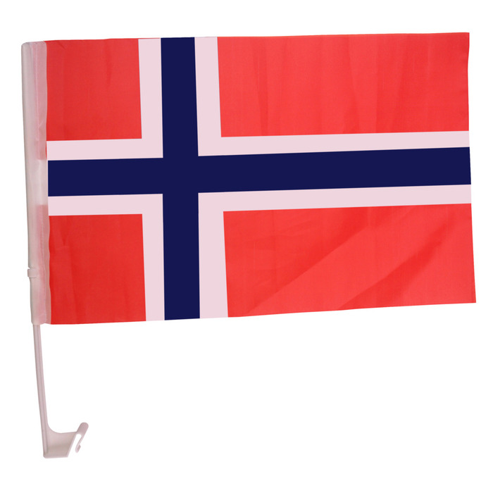 Bilflagg med norsk flagg 30 x 45 cm - 2-pk.